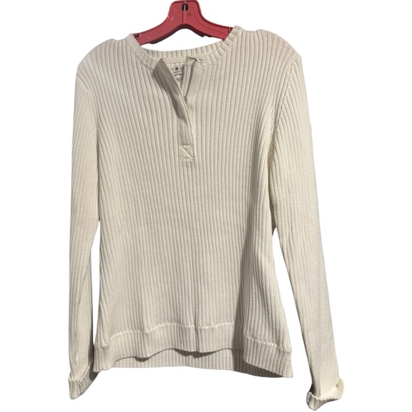 Tommy Hilfiger Tops - Tommy Hilfiger White Ribbed Long Sleeve Sweater